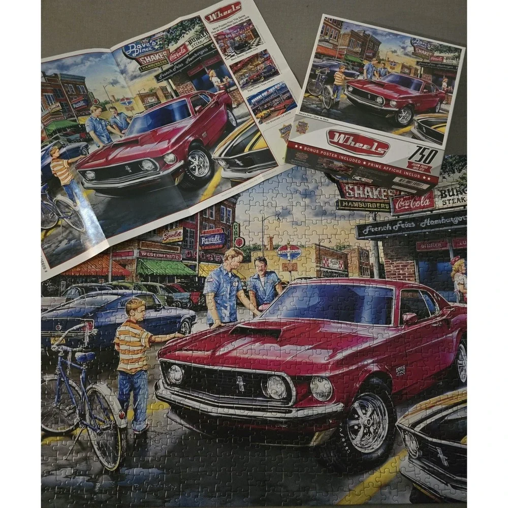 MasterPieces Wheels Daves Diner 750 Piece Jigsaw Puzzle Ford Mustang Boss 429